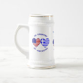 ギリシャ アメリカ ハート 国籍 個人名入り ビールジョッキ (左)