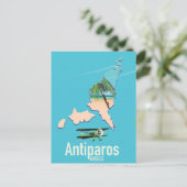 ギリシャ アンティパロス島 旅行地図 シーズンポストカード (スタンド正面)