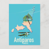 ギリシャ アンティパロス島 旅行地図 シーズンポストカード (正面)