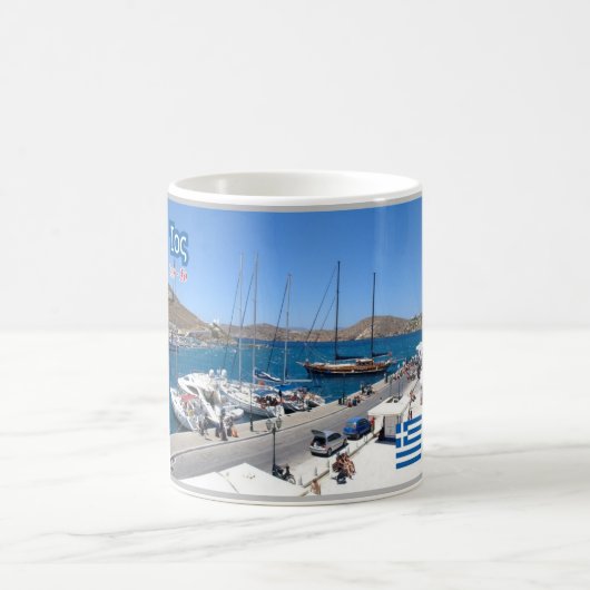 ギリシャ – イオス – 島 –  コーヒーマグカップ (中央)