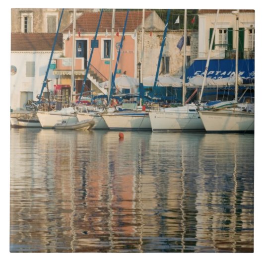 ギリシャ、イオニア諸島、ケファロニア、フィスカルド： タイル (正面)