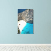 ギリシャ、イオニア諸島、ザキントス、難破船 キャンバスプリント (インサイチュ (ウッドフロア))