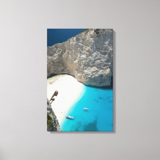 ギリシャ、イオニア諸島、ザキントス、難破船 キャンバスプリント (正面)