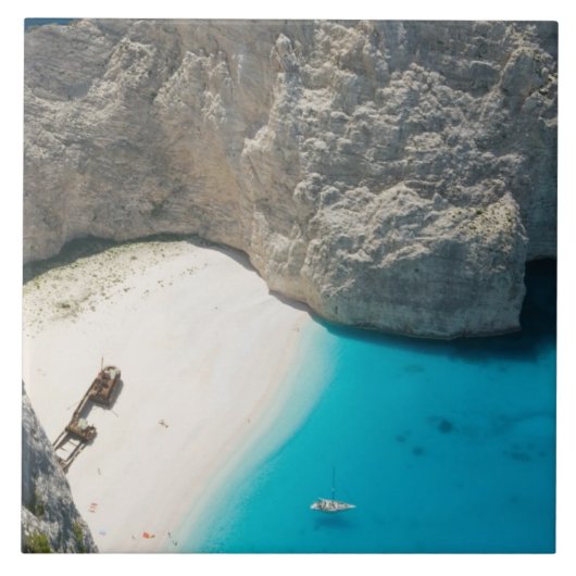 ギリシャ、イオニア諸島、ザキントス、難破船 タイル (正面)