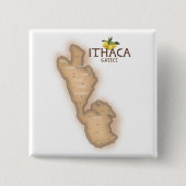 ギリシャ・イサキ島の地図 缶バッジ (正面)