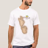 ギリシャ・イサキ島の地図 Tシャツ (正面)