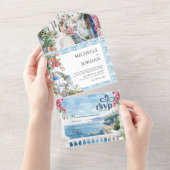 ギリシャ | イラストで見る地中海ウェディング オールインワン招待状 (貼ってはがせる)