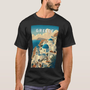 ギリシャ イラスト 旅行 アート ヴィンテージ Tシャツ