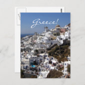 ギリシャ・オイアのパノラマビュー ポストカード (正面/裏面)