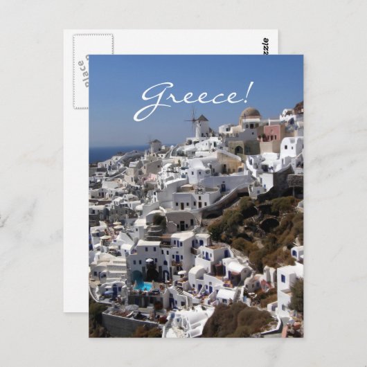 ギリシャ・オイアのパノラマビュー ポストカード (正面/裏面)