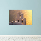 ギリシャ、キクラデス諸島、サントリーニ、ティラ、 キャンバスプリント (インサイチュ (ウッドフロア))