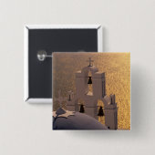 ギリシャ、キクラデス諸島、サントリーニ、ティラ、 缶バッジ (正面&裏面)