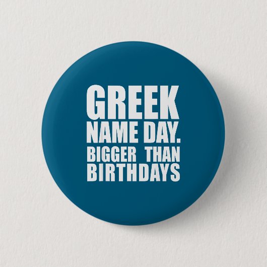 ギリシャ キプロス 名前の日は誕生日より大切 缶バッジ (正面)