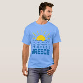 ギリシャ キモロス 陽光と海 メンズ 青 Tシャツ (正面フル)