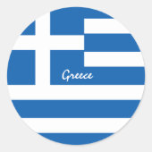 ギリシャ&ギリシャ国旗の愛国者,休日/スポーツ ラウンドシール (正面)