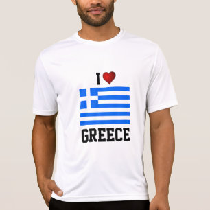 ギリシャ：ギリシャ国旗のTシャツが大好き Tシャツ