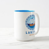 ギリシャ・ギリシャ船デザイン ツートーンマグカップ (正面右)