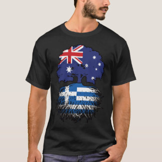 ギリシャ・ギリシャ・オーストラリア・オーストラリア・ツリー・ルーツ国旗 Tシャツ