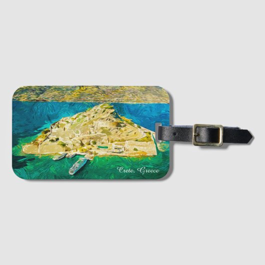 ギリシャ クレタ島の美しい風景 油絵 ラゲッジタグ (正面横)