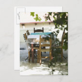 ギリシャ、クレタ、ハニア州、ヴァモス:カフェ表 ポストカード (正面/裏面)