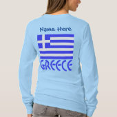ギリシャ グリシャ フラグ 青 カスタマイズ Tシャツ (裏面)