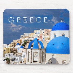 ギリシャ·サントリーニの街並み マウスパッド