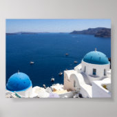 ギリシャ・サントリーニ島のイアの風景 ポスター (正面)