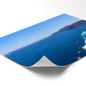 ギリシャ・サントリーニ島のイアの風景 ポスター (角)