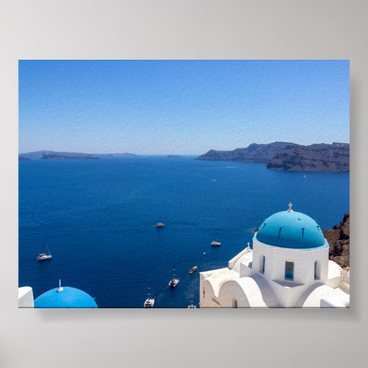 ギリシャ・サントリーニ島のイアの風景 ポスター (正面)