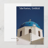 ギリシャ、サントリーニ島のブルードームのカード (正面/裏面)