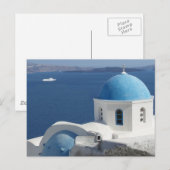 ギリシャ・サントリーニ島の教会の風景 ポストカード (正面/裏面)