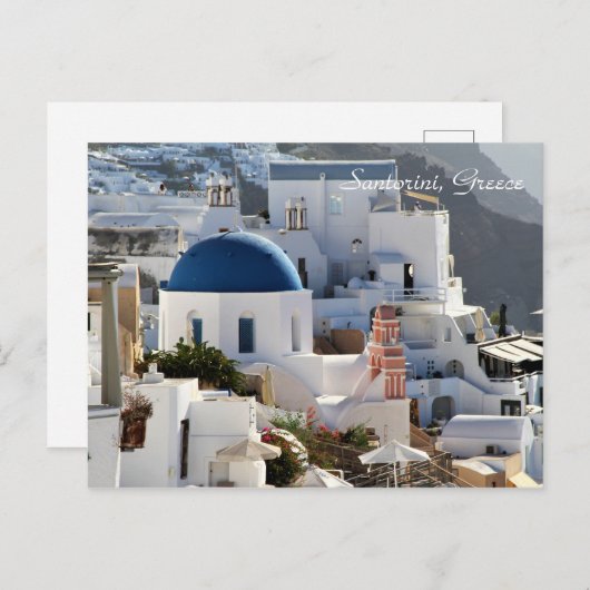 ギリシャ、サントリーニ島、オイア村、写真 ポストカード (正面/裏面)