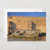 ギリシャ、サントリーニ、オイア。古い魚釣り船が乾いた ポストカード (正面/裏面)