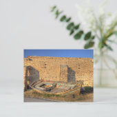 ギリシャ、サントリーニ、オイア。古い魚釣り船が乾いた ポストカード (スタンド正面)