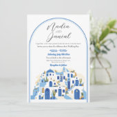 ギリシャ サントリーニ 結婚式 式 ギリシャ語 招待状 (スタンド正面)