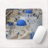 ギリシャ、サントリーニ。鐘楼とブルードーム3 マウスパッド (マウス)