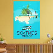 ギリシャ スキアトス島 旅行ポスター キャンバスプリント (インサイチュ (リビング))