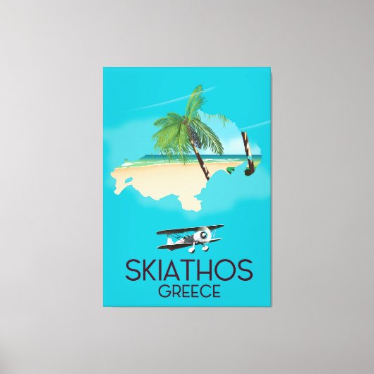 ギリシャ スキアトス島 旅行ポスター キャンバスプリント (正面)