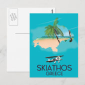 ギリシャ スキアトス島 旅行ポスター ポストカード (正面/裏面)