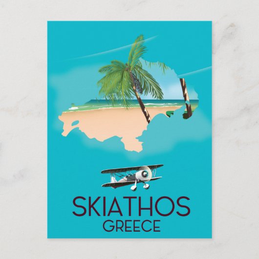 ギリシャ スキアトス島 旅行ポスター ポストカード (正面)