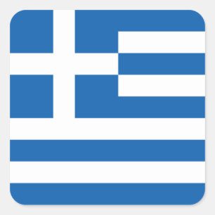 ギリシャ·ステッカーのフラグ(正方形) スクエアシール