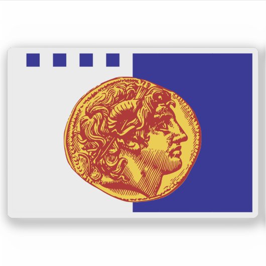 ギリシャ・テッサロニキ市国旗 シール (正面)
