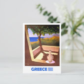 ギリシャ、テラスから眺めよう。ヴィンテージ旅行 ポストカード (スタンド正面)