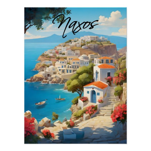ギリシャ ナクソス島 旅行ポスター ポスター (正面)