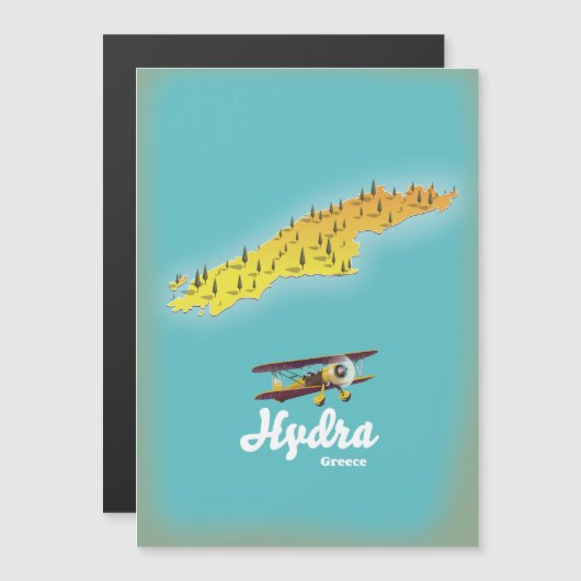 ギリシャ ハイドラ島 レトロ地図 (正面/裏面)