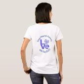 ギリシャ ハート フラグ 青いラブ パーソナライズ Tシャツ (裏面フル)