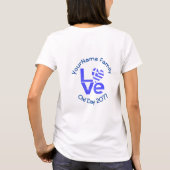 ギリシャ ハート フラグ 青いラブ パーソナライズ Tシャツ (裏面)