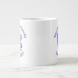 ギリシャ ハート フラグ 青い LOVE オーダーメイド ジャンボコーヒーマグカップ