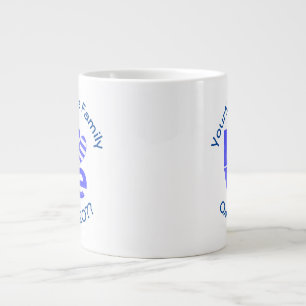 ギリシャ ハート フラグ 青い LOVE オーダーメイド ジャンボコーヒーマグカップ