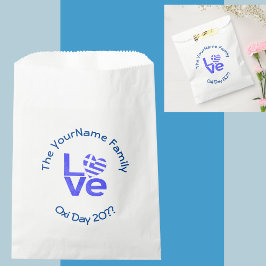 ギリシャ ハート フラグ 青い LOVE オーダーメイド フェイバーバッグ